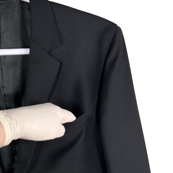 Batistini Mens 44L Black Single Breasted Blazer Italian Wool Sport Coat Timeless - Picture 5 of 16